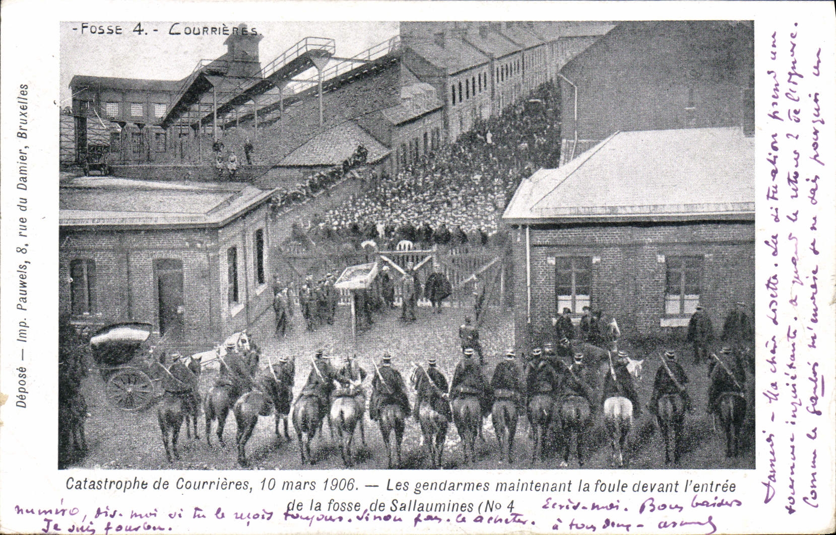 Catastrophe de Courrières — Fosse 4, Sallaumines — Imp. Pauwels, Bruxelles