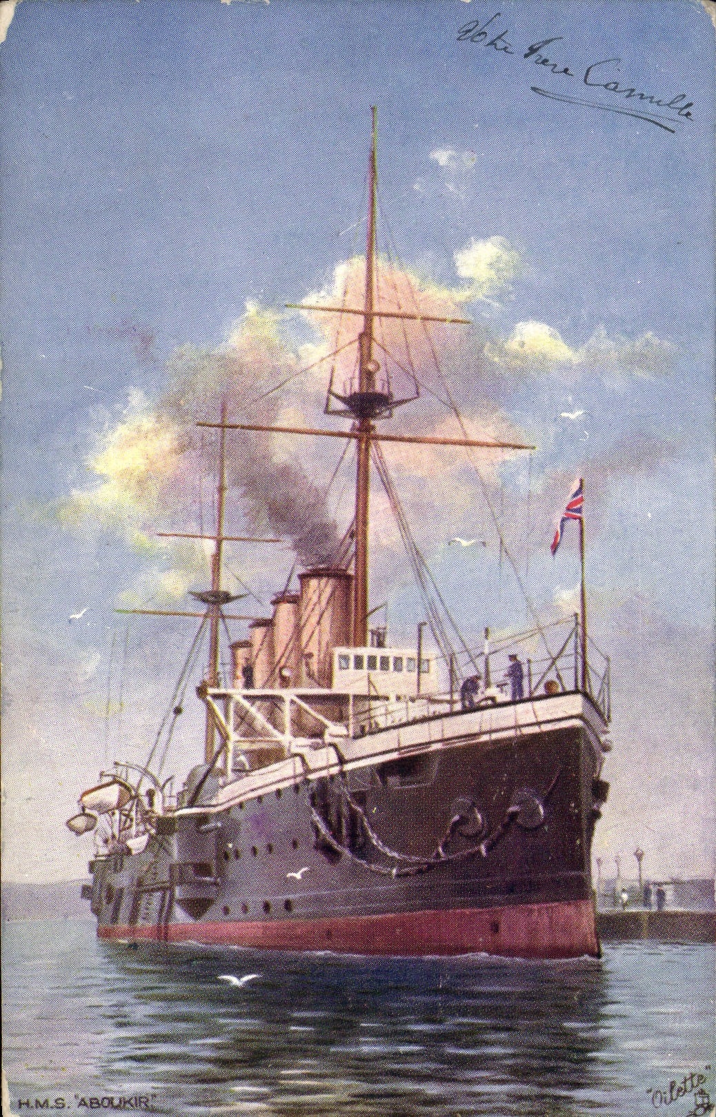 CPA Bateau HMS Aboukir
