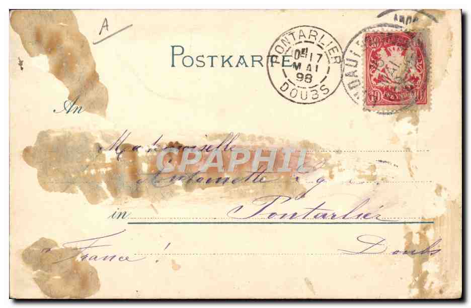 CPA Bateau SM Panzerschiff Siegfried Einfahrt vor Swinemunde — Verso