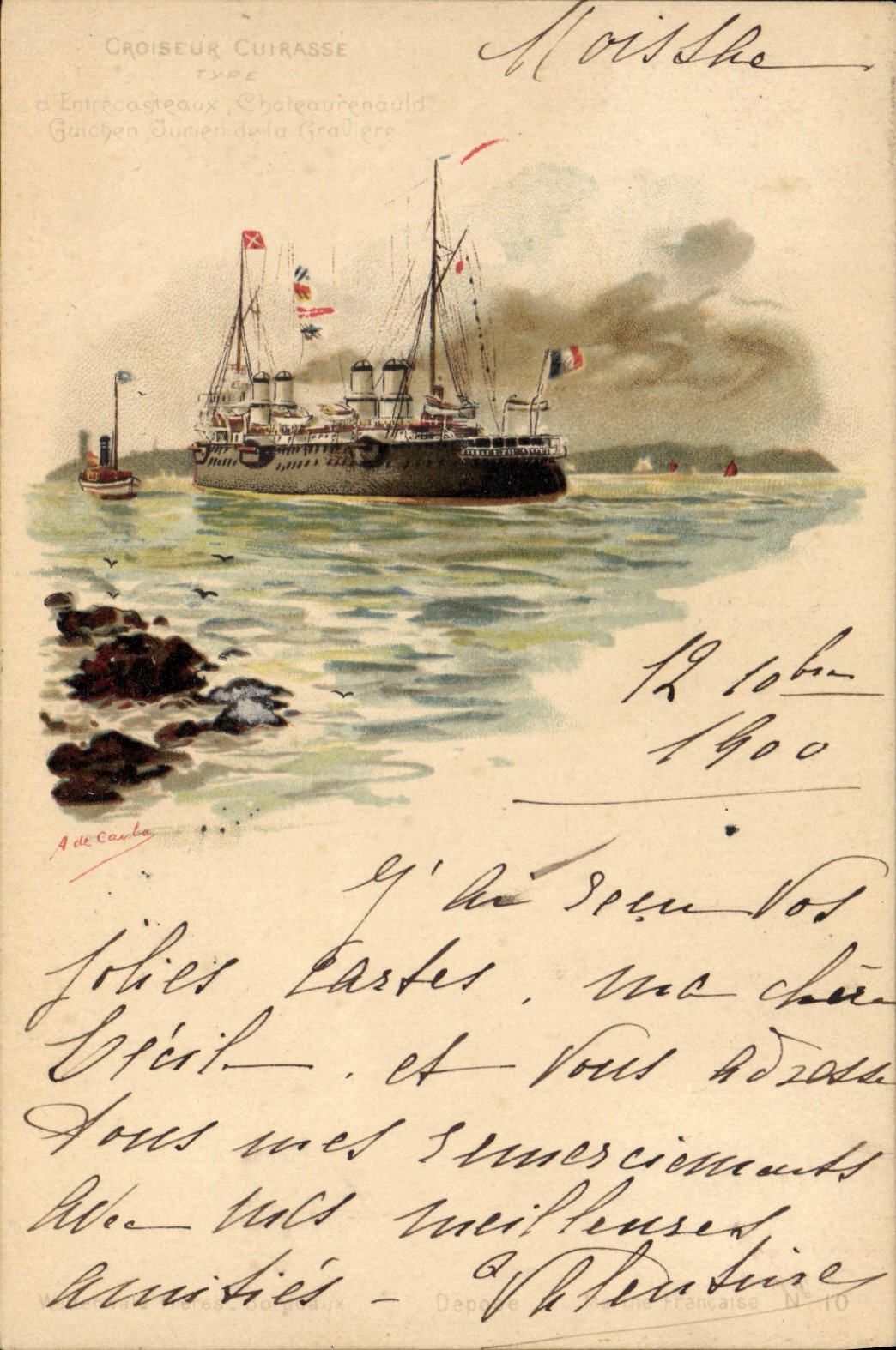 Croiseur Cuirassé Type Châteaurenault — Guichen d'Arcy — A. de Canta — N°10