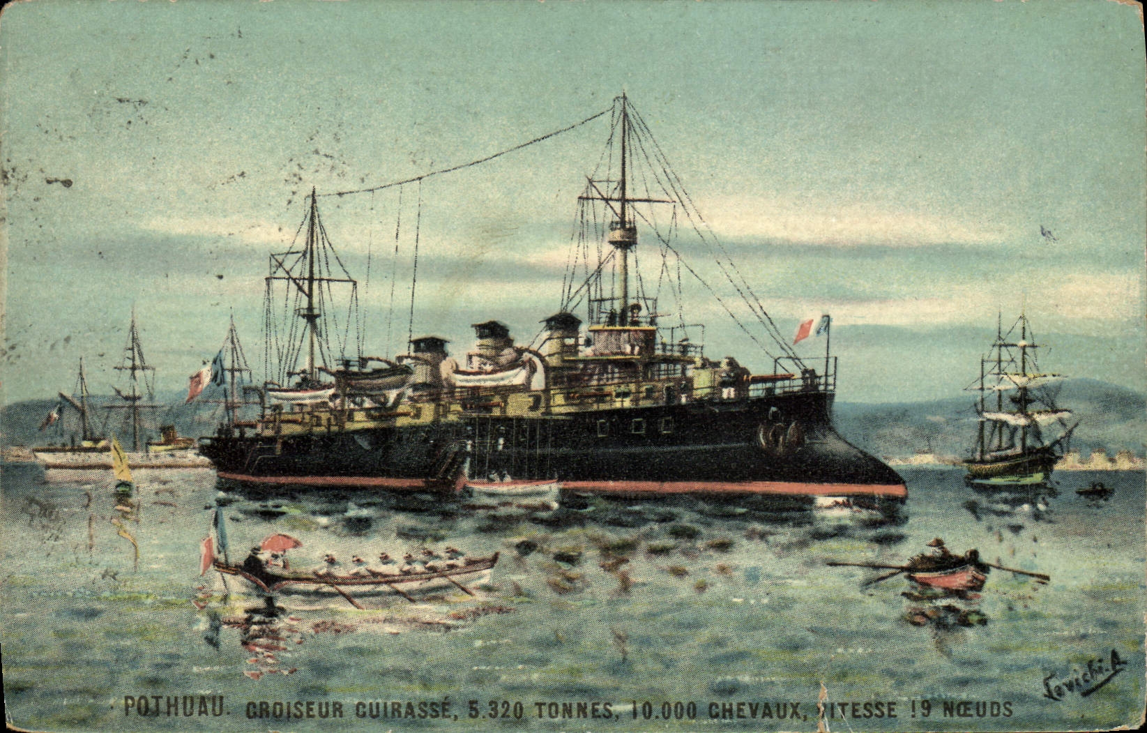 Pothuau — Croiseur Guirassé — K. F. Editeurs, Paris, Série 1050