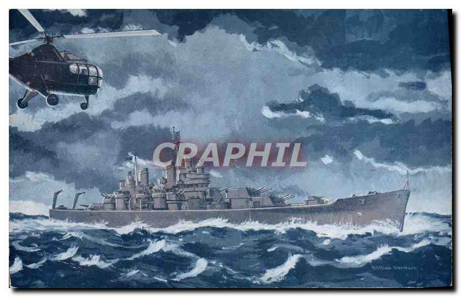 CPM Bateau USS Quincy CA 71 Helicopter