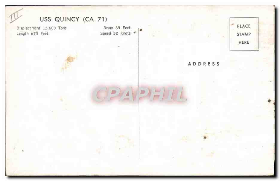 CPM Bateau USS Quincy CA 71 Helicopter — Verso