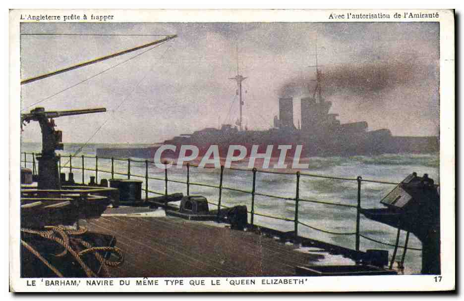 CPA Bateau Le Barham navire du meme type que le Queen Elizabeth 
