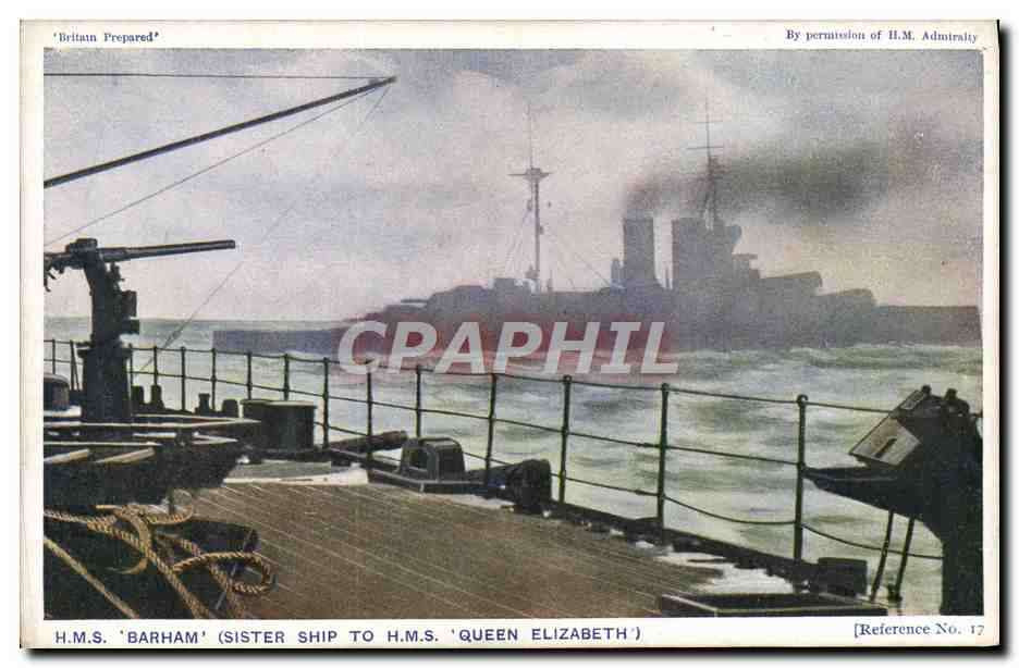 CPA Bateau Le Barham navire du meme type que le Queen Elizabeth 