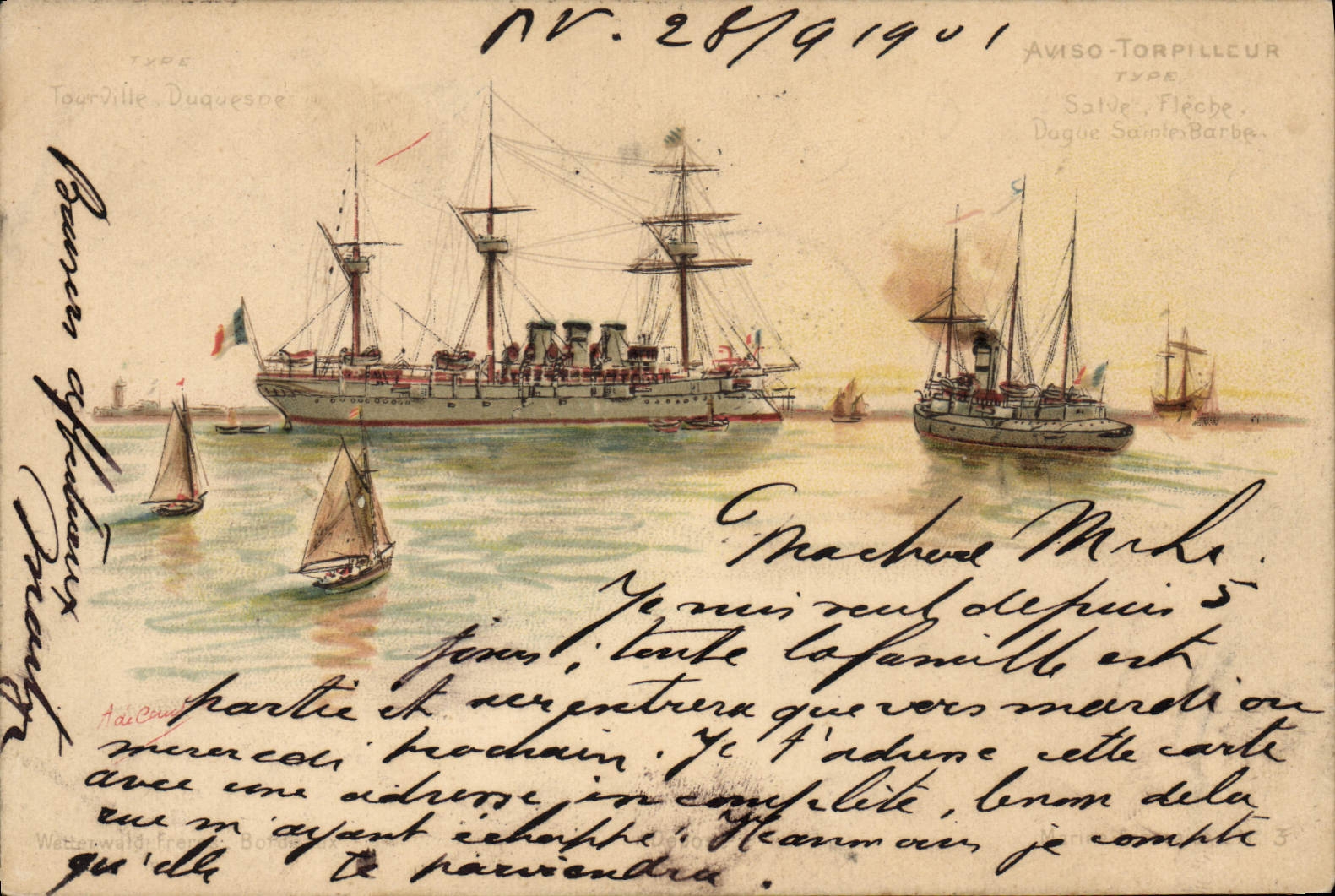 Navires de guerre — Aviso-Torpilleur 'Tourville' et 'Salve' — éditeur inconnu, n° 28741901