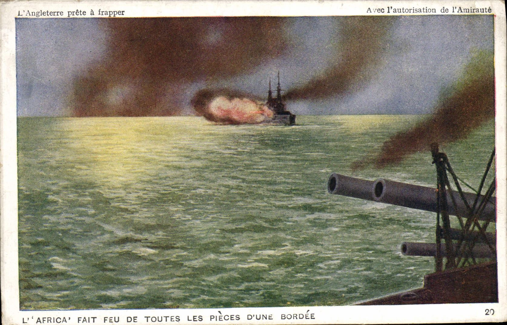 CPA Bateau l'Africa fait feu de toutes les pieces d'une bordee