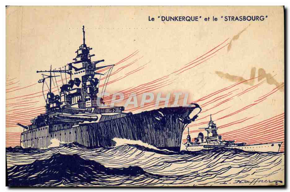 CPA Bateau Le Dunkerque et la Strasbourg Haffner