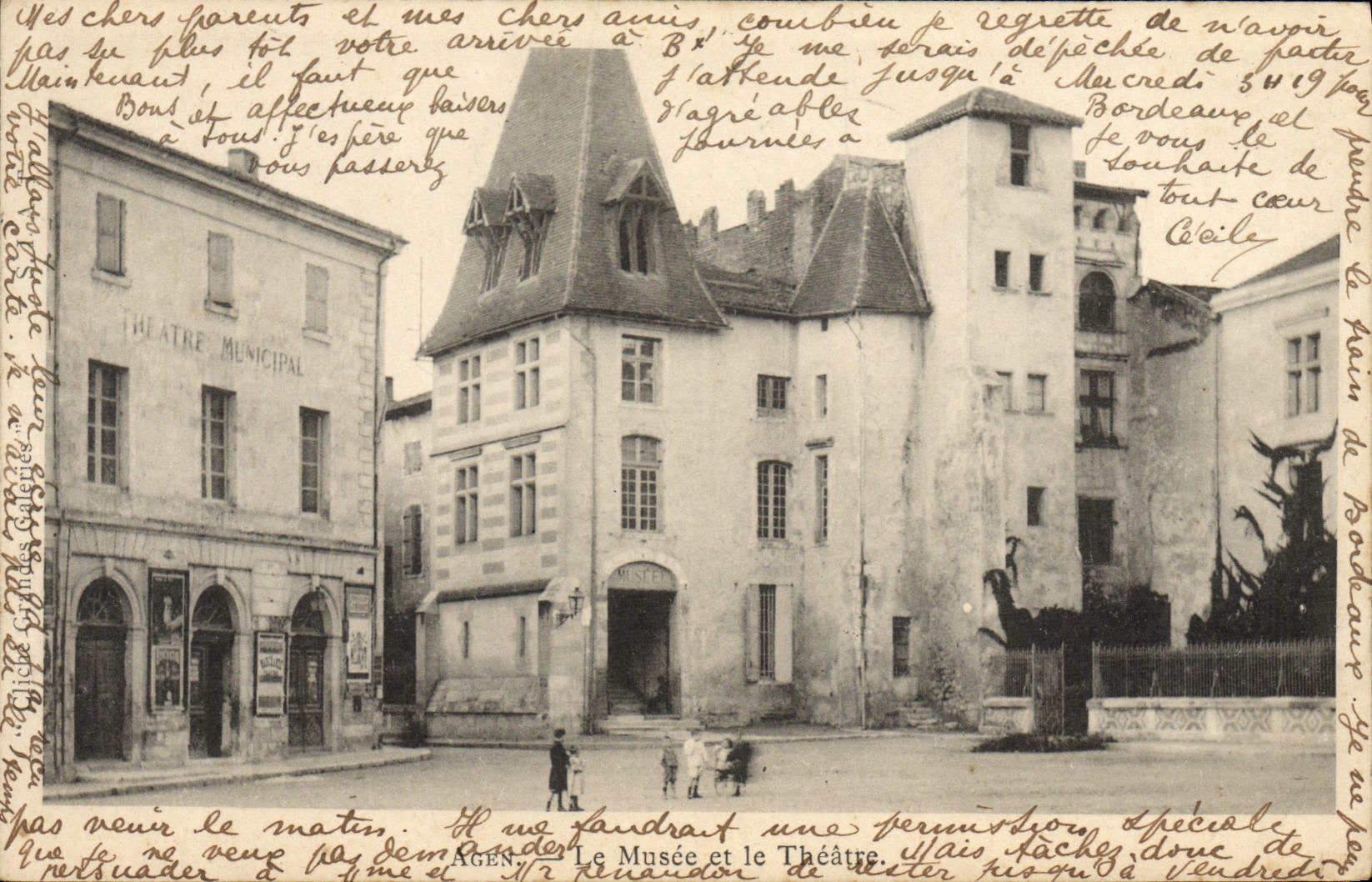 CPA Agen Le musee et le Theatre 