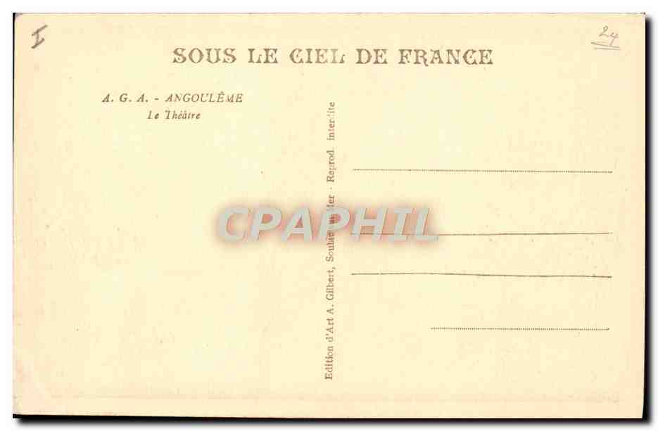 CPA Angouleme Le Theatre  — Rückseite