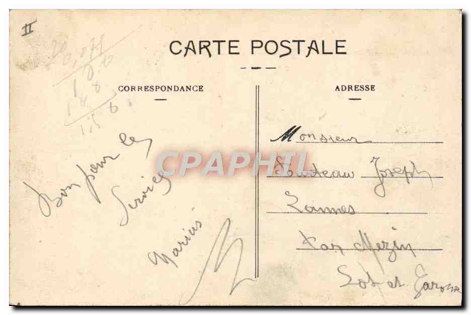 CPA Agen Place de l'Hotel de ville Musee et Theatre Ducourneau — Verso