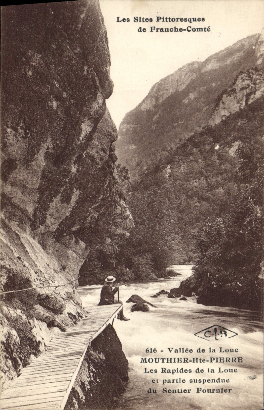 Les Sites Pittoresques de Franche-Comté — Vallée de la Loue, Rapides et Sentier Fournier — MOUTHIER-HTE-PIERRE, n°616