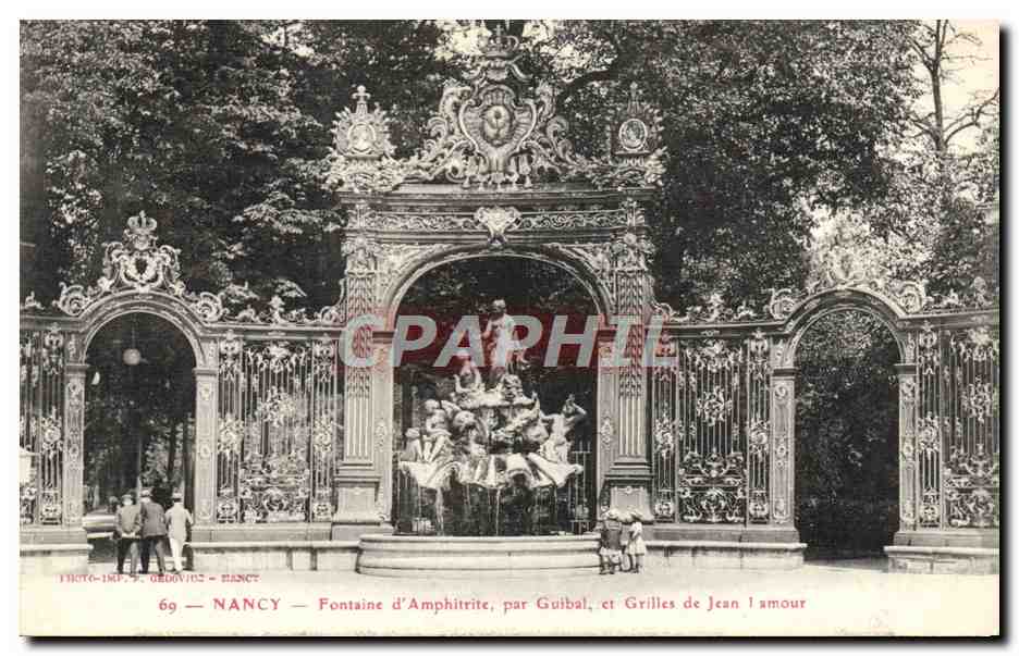 CPA Nancy Fontaine d'Amphitrite Par Guibal et grilles de Jean lamour
