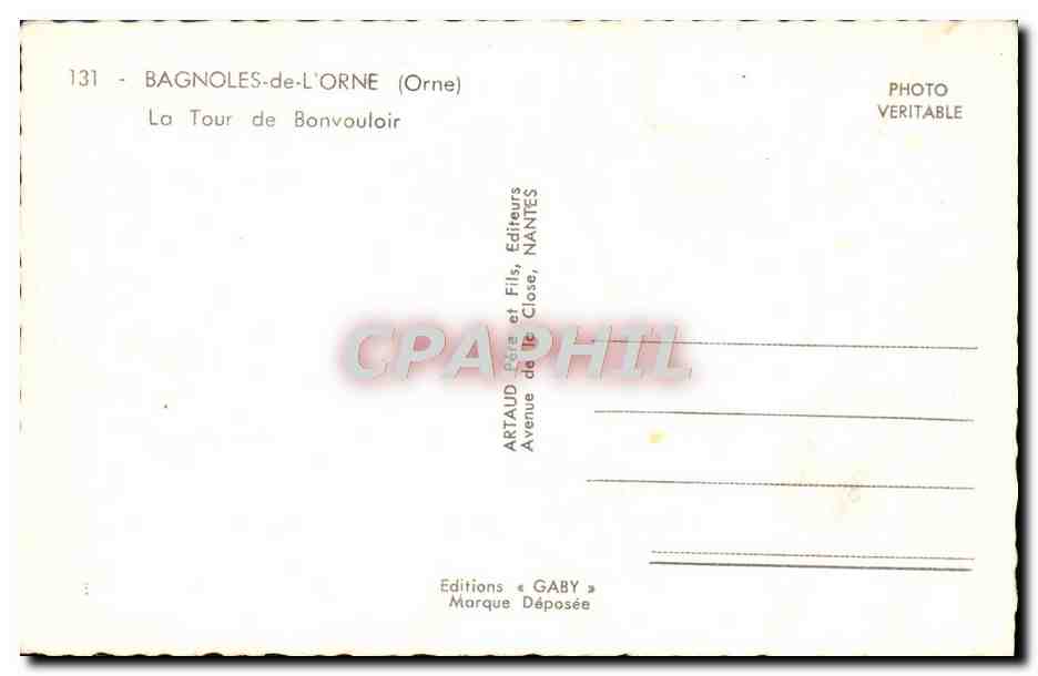 CPM Bagnoles De L'Orne La Tour De Bonvouloir — Rückseite
