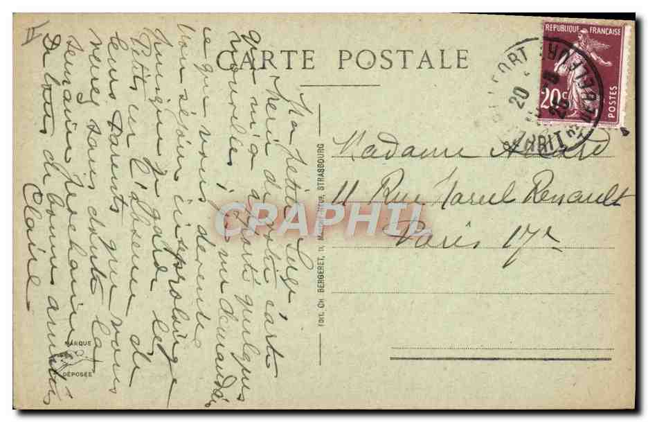 CPA Douane Douanes Douanier Strasbourg Anciennes douanes  — Rückseite