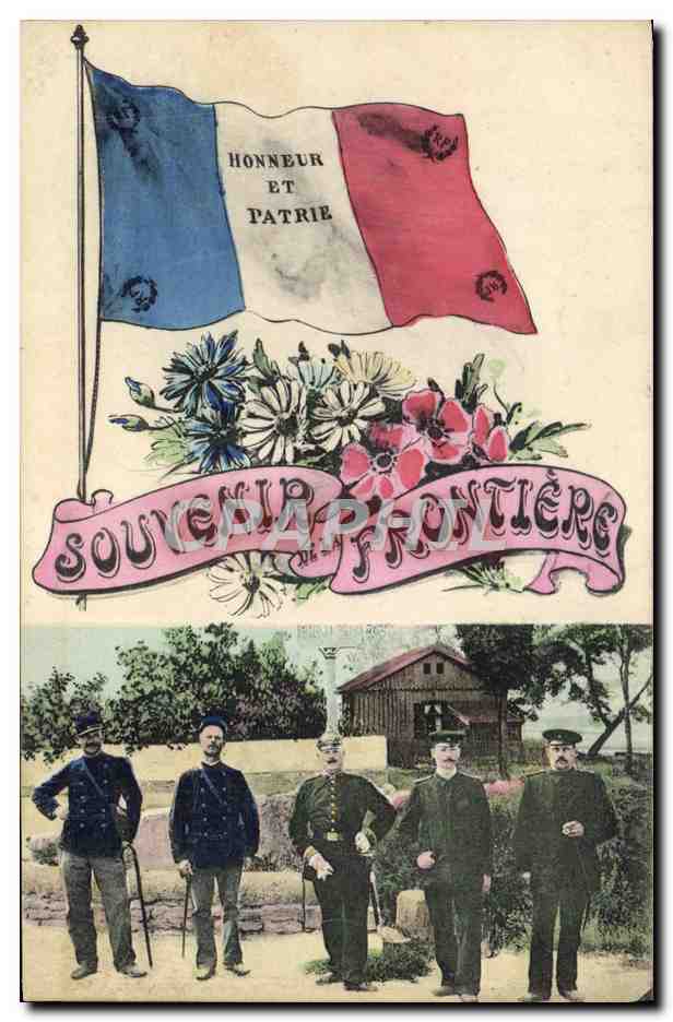 CPA Douane Douanes Douanier Souvenir de frontiere 