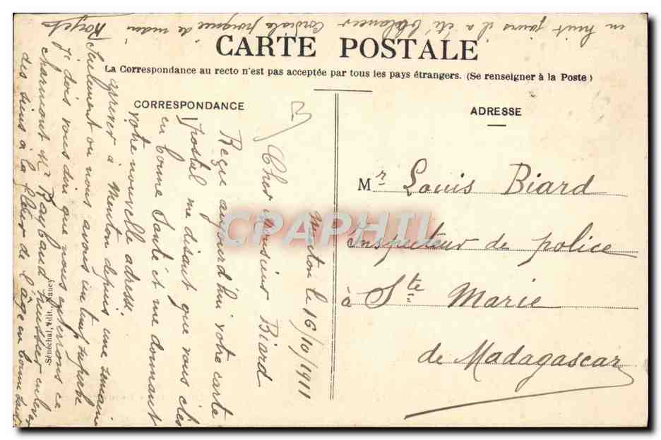 CPA Douane Douanes Douanier Nos douaniers a la frontiere Chien Une attaque emouvante  — Rückseite