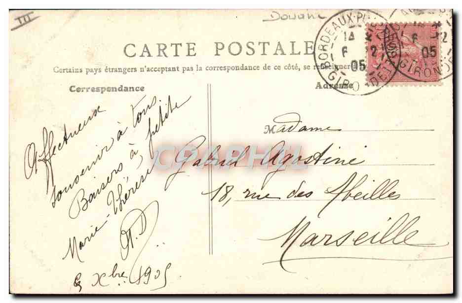 CPA Douane Douanes Douanier Bordeaux La Douane et les quais Sud — Rückseite