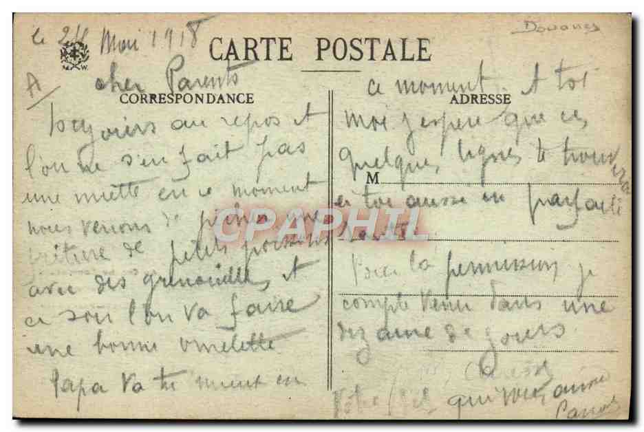 CPA Douane Douanes Douanier Cols des Vosges Au col de Louschpach Douaniers et bornes frontieres  — Rückseite