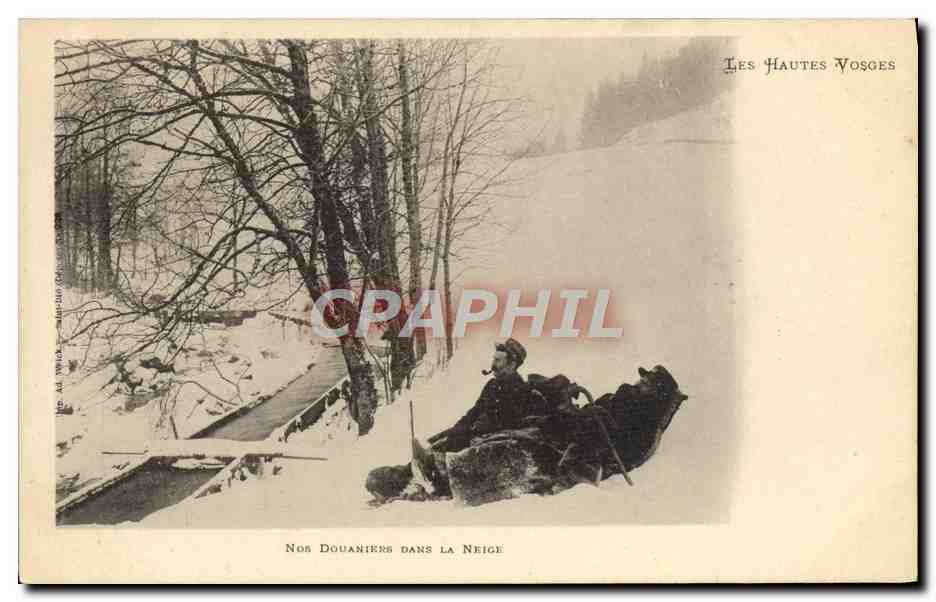 CPA Douane Douanes Douanier Hautes Vosges Nos douaniers dans la neige