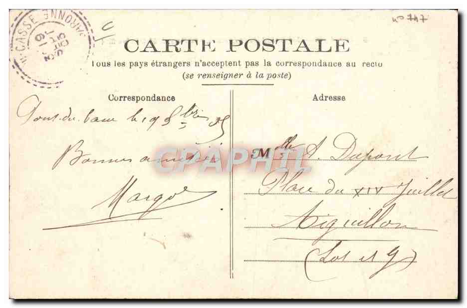 CPA Sapeurs Pompiers Agen Incendie de la prefecture cote parc 21 octobre 1904 — Back