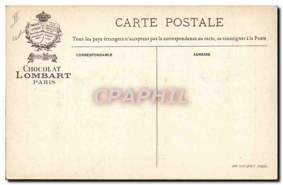 Le Boulevard de Bercy — inondations — Chocolat Lombart, Paris, 1910 — Verso