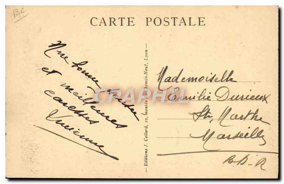 La catástrofe de Lyon-Saint-Jean — Vista general de los trabajos de rescate — Ediciones J. Collard, Lyon — Reverso