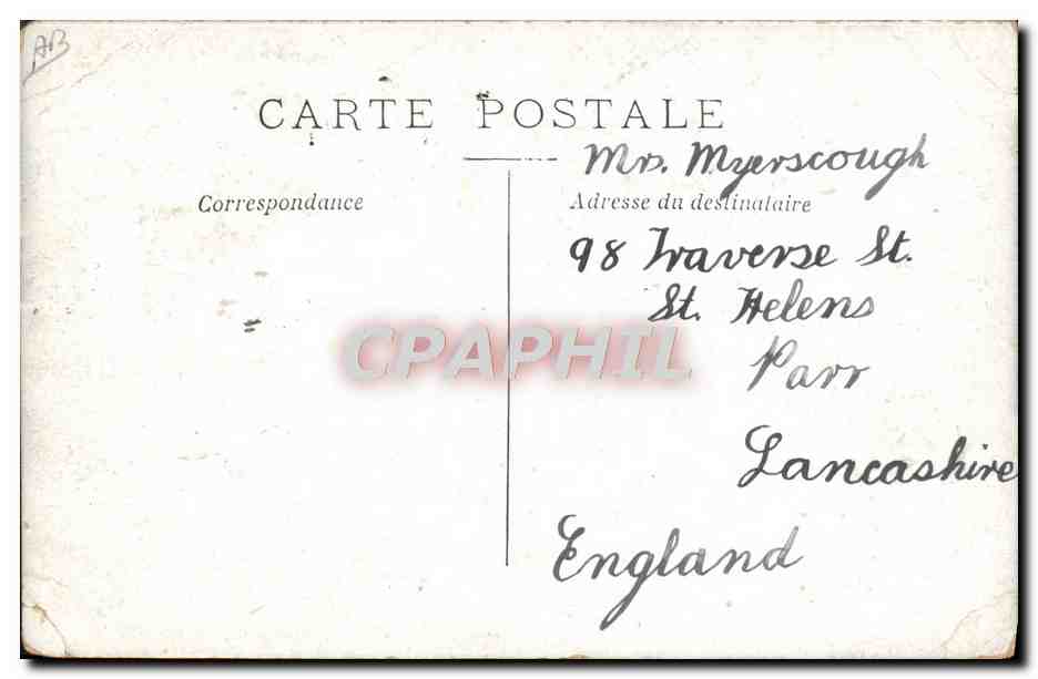 Tarjeta postal antigua Sapeurs Pompiers La grande echelle — Reverso