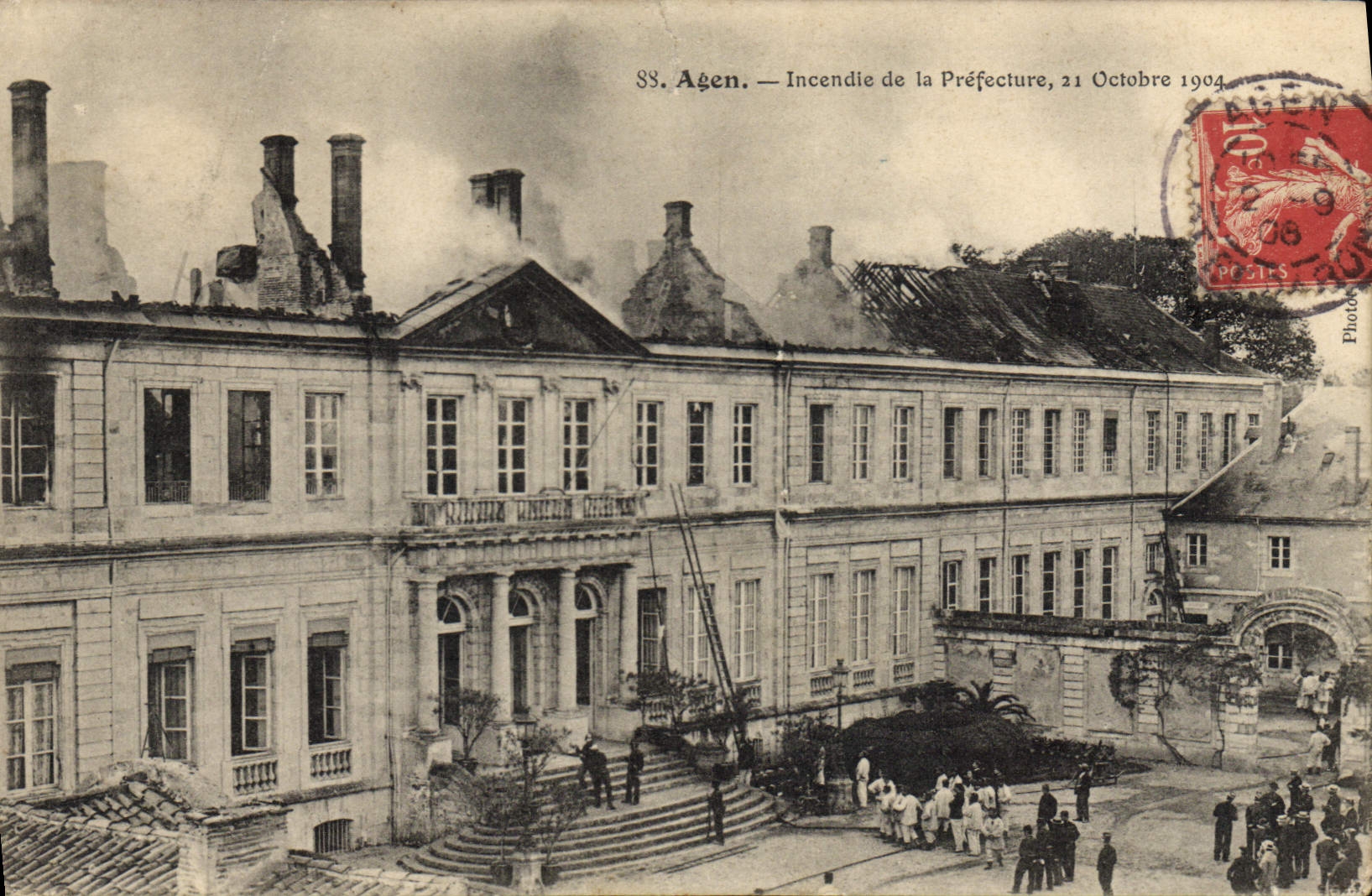 CPA Sapeurs Pompiers Agen Incendie de la Prefecture 21 octobre 1904