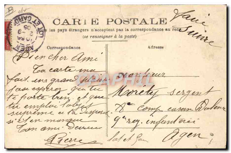 CPA Sapeurs Pompiers Agen Incendie de la Prefecture 21 octobre 1904 — Back
