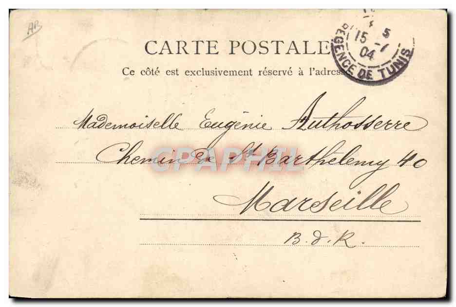 CPA Judaica Juif Jeune juive Tunisie — Rückseite