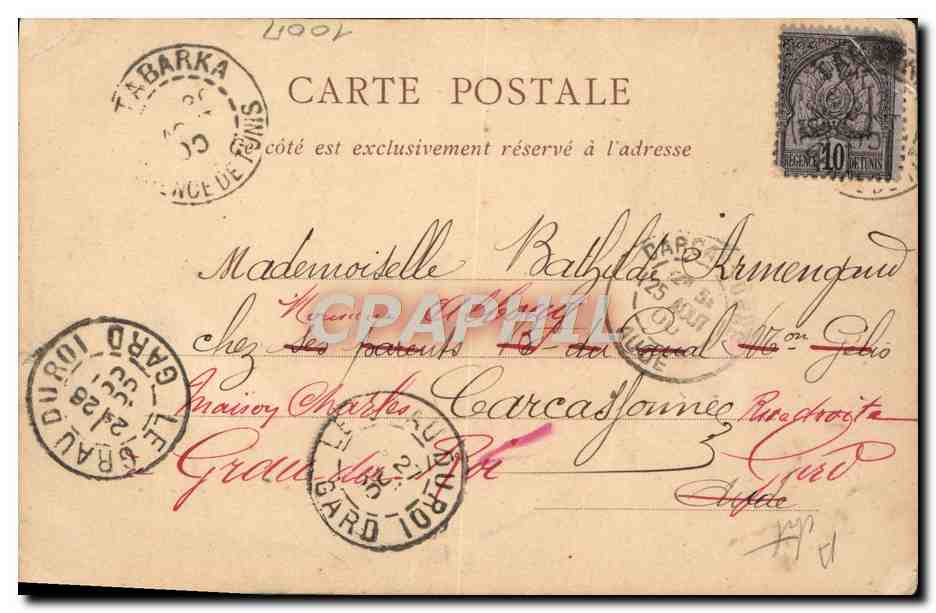 CPA Judaica Tunisie Jeunes filles juives Juif  — Rückseite