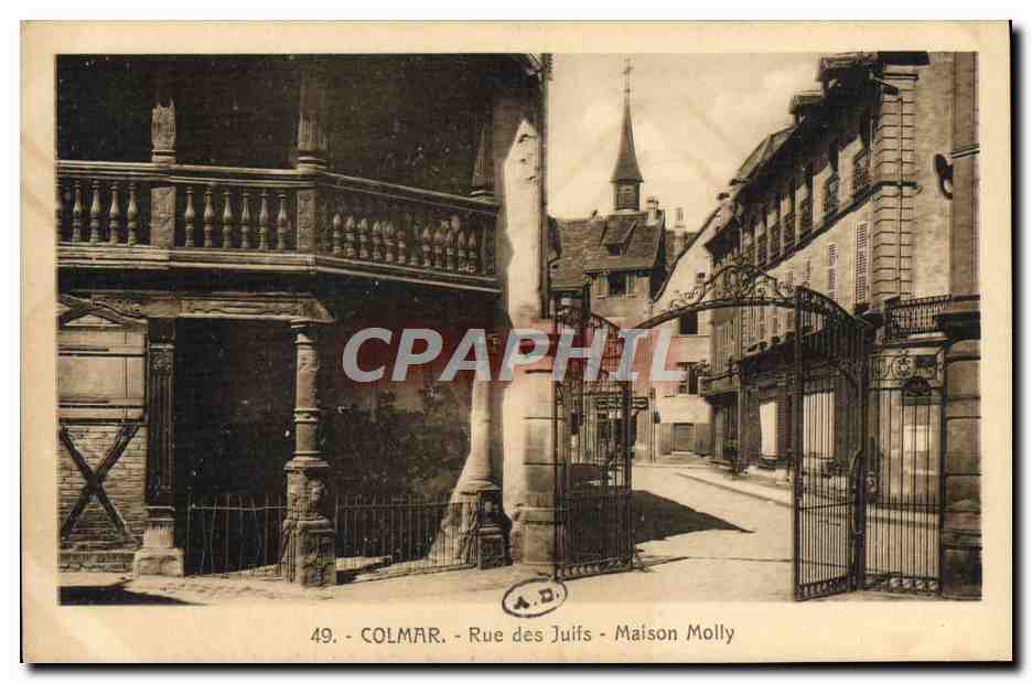 CPA Judaica Colmar Rue des Juifs Maison Molly Juif
