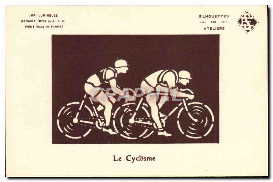 Le Cyclisme — Silhouettes des Ateliers Radiama — Imp. Lumineuse Radiama, Paris - Anverso