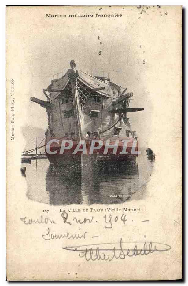CPA Bateau La Ville de Paris Vieille marine