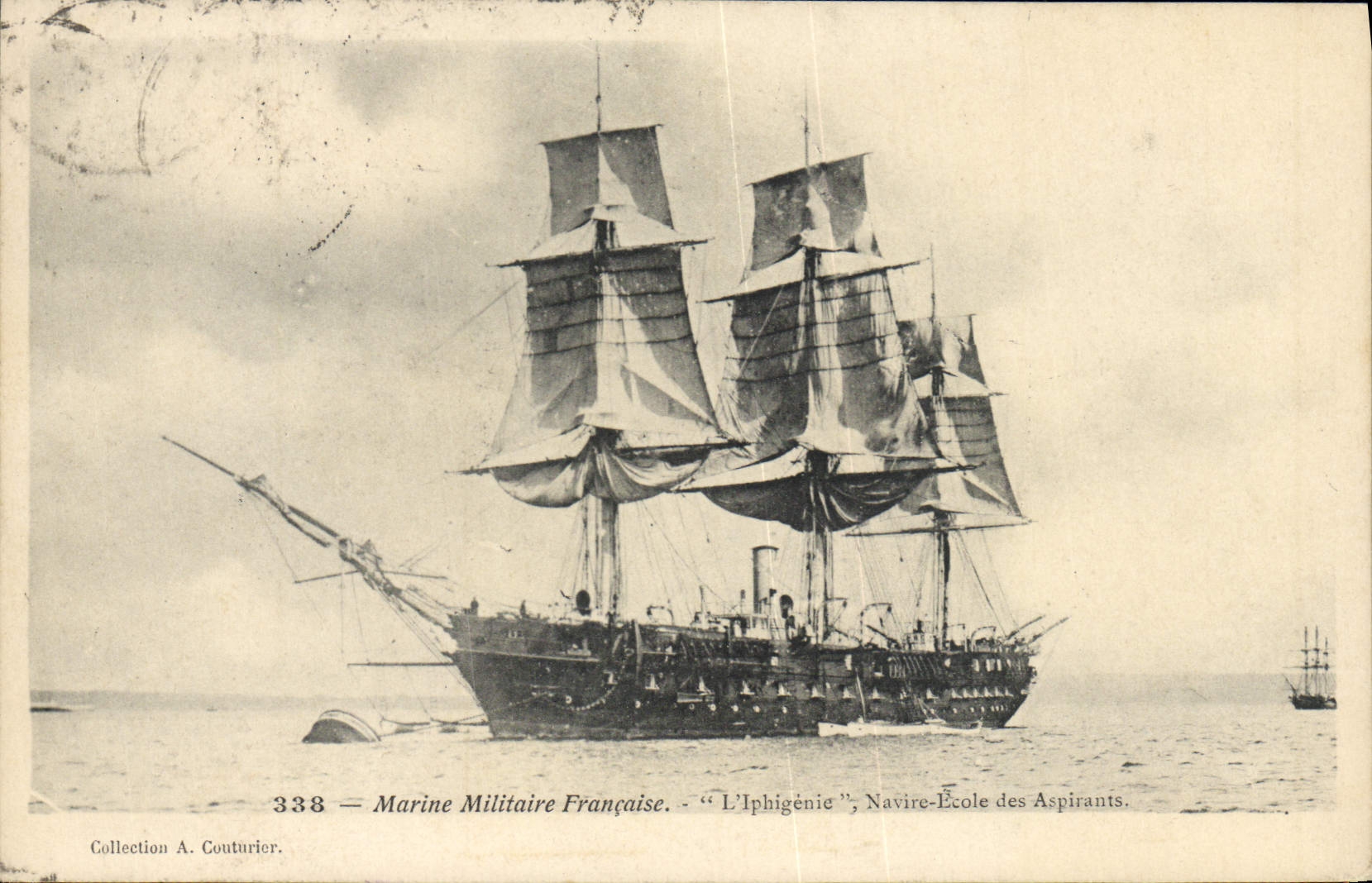 L'Iphigénie — Navire-École des Aspirants — Marina Militar Francesa — Colección A. Couturier, n° 338