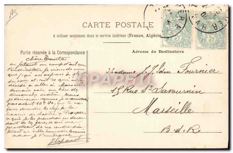 L'Iphigénie — Navire-École des Aspirants — Marina Militar Francesa — Colección A. Couturier, n° 338 — Reverso