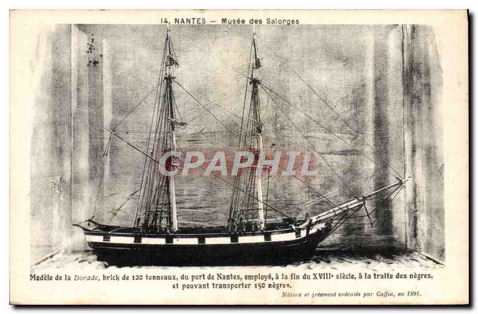 CPA Bateau Nantes Musee des Salorges Modele de la Dorade brick de 120 tonneaux 
