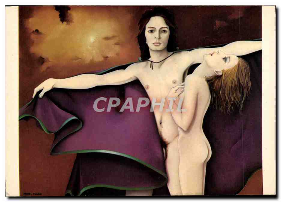 CPM Nu erotique Femme Illustrateur L'orage Michel Plaisir 1970
