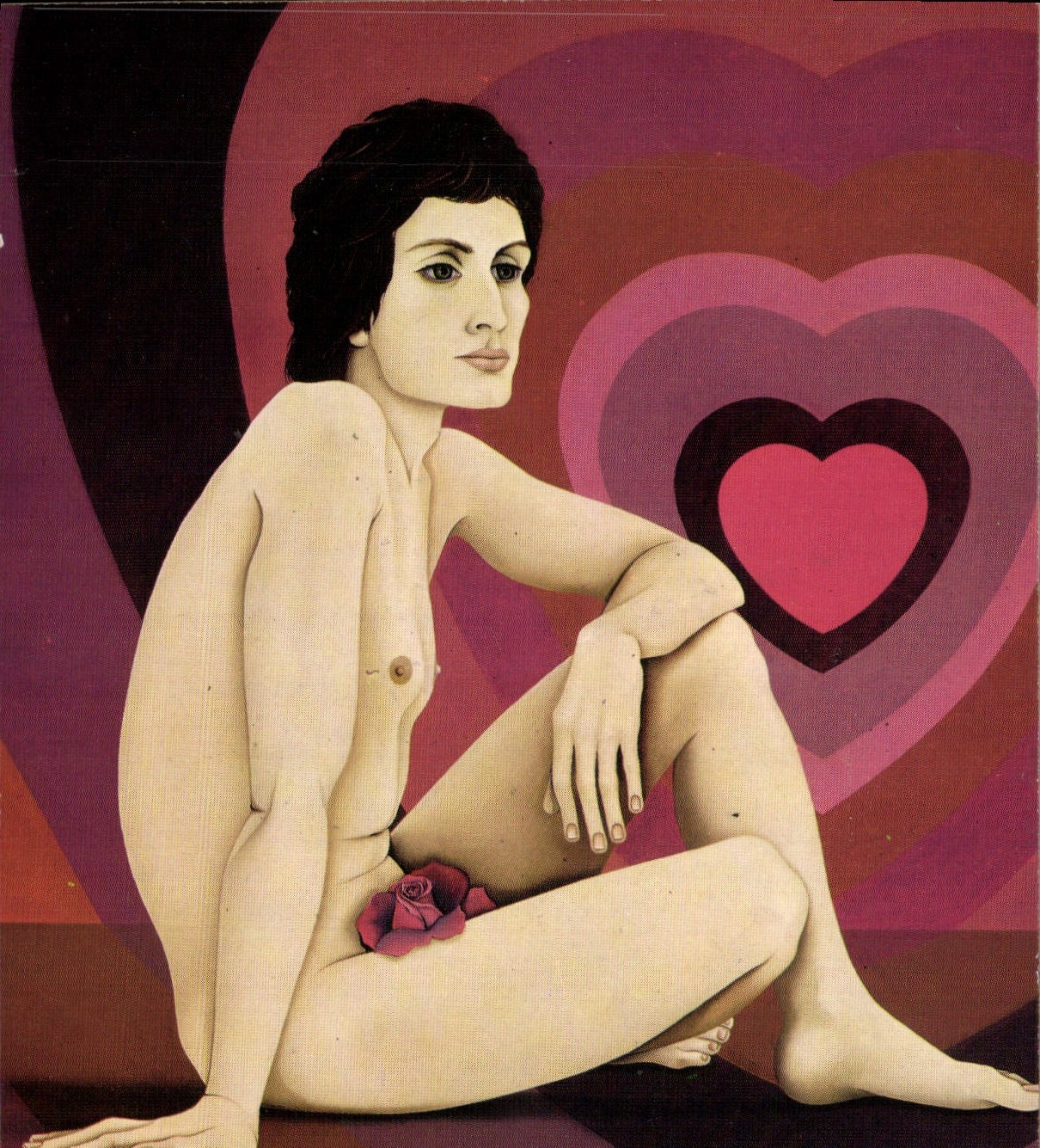 CPM Nu erotique Femme Illustrateur Michel Plaisir 1970 La rose rouge