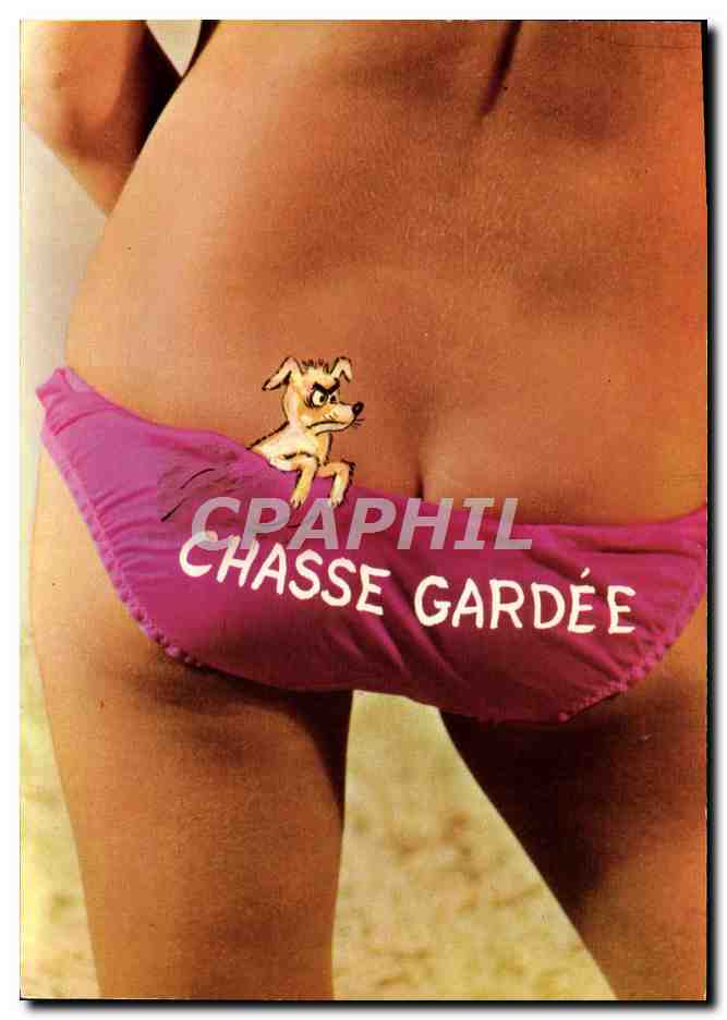 CPM Nu erotique Femme Chien Chasse gardee