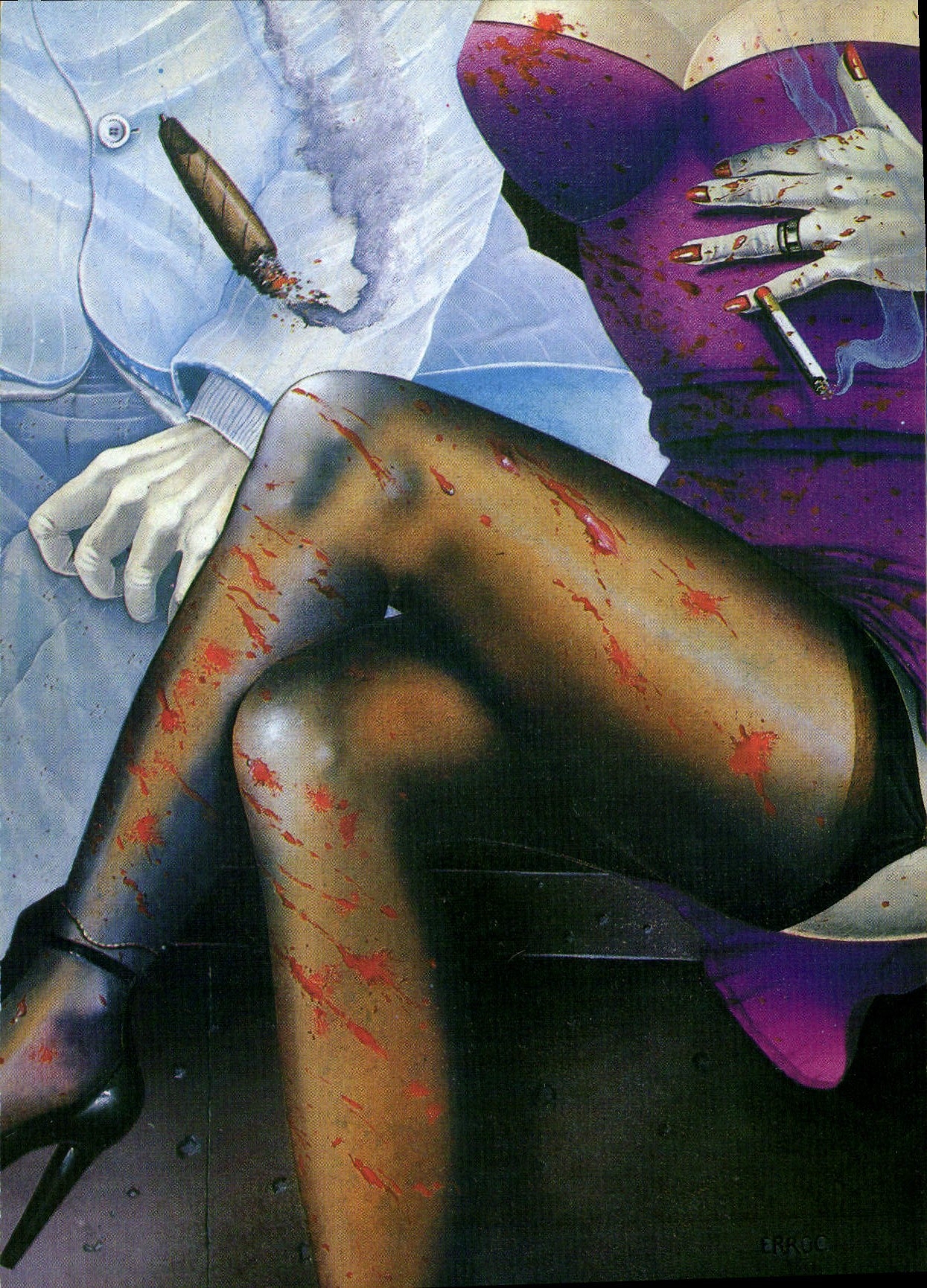 CPM Nu erotique Femme Illustrateur Sang et isole Philippe Corre