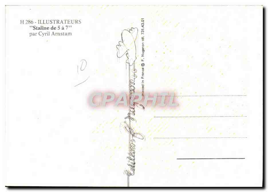 CPM Nu erotique Femme Illustrateur Staline de 5 a 7 Cyril Arnstam — Back