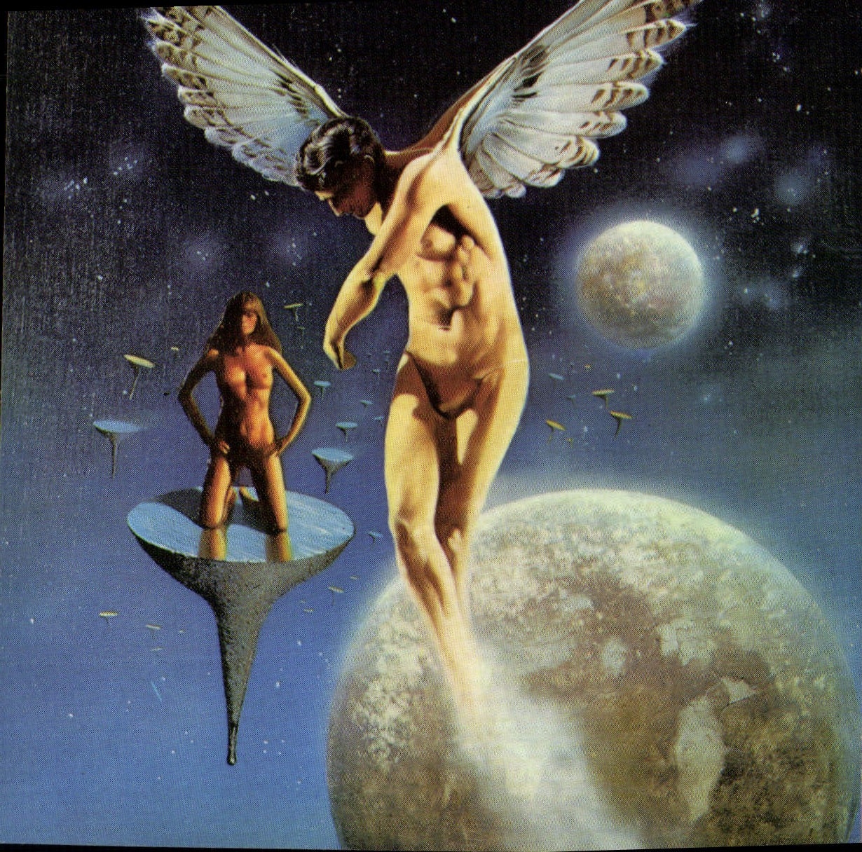 CPM Nu erotique Femme Illustrateur Icare Marcel Laverdet 1978 Ange