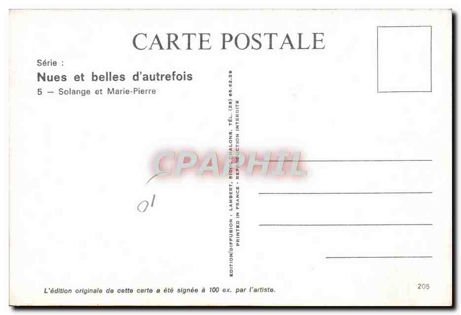 CPM Nu erotique Femme Nues et belles d'autrefois Solange et Marie-Pierre — Back
