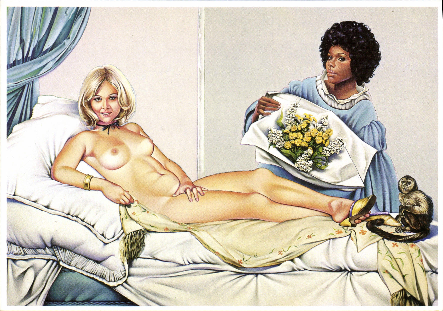 CPM Nu erotique Femme Illustrateur Manet's Olympia Louis K Meisel Gallery