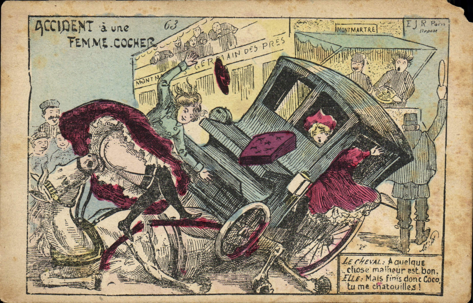 Accident à une femme cocher — Montmartre — EJR Paris (n°63)