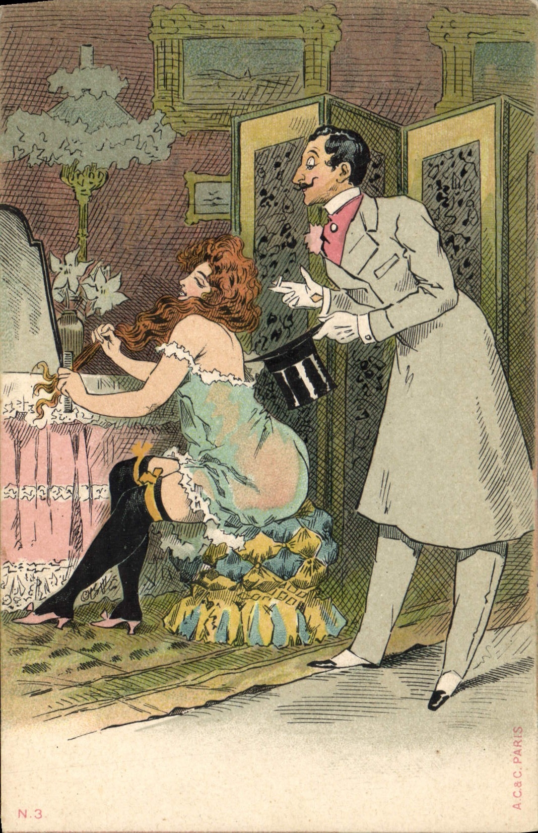 Scena da salotto — uomo sorpreso — A.C.B.C. Parigi, N.3