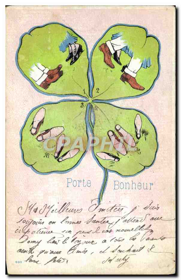 Porte Bonheur — cuatro hojas de trébol con zapatos — editor no visible