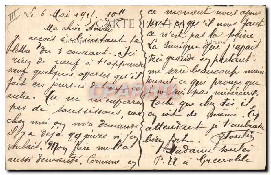 CPA Gendarmerie Villers Bretonneux Cheval Enfants — Verso